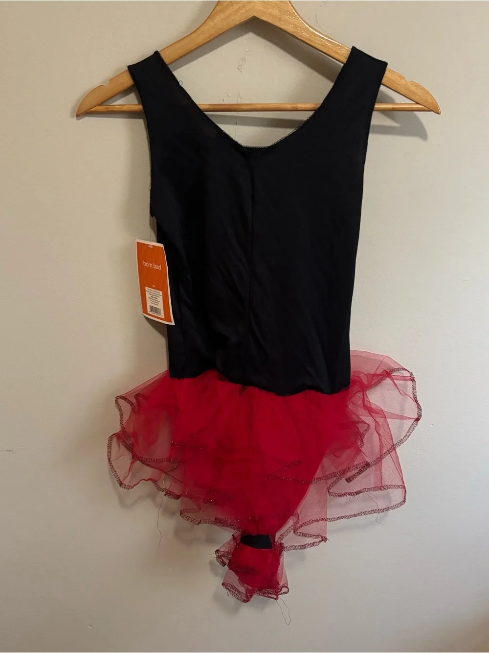 Born Bad Girls Devil Costume Red Tulle Black Dress Size L NWT